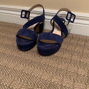 Jimmy Choo platform sandles blue suede